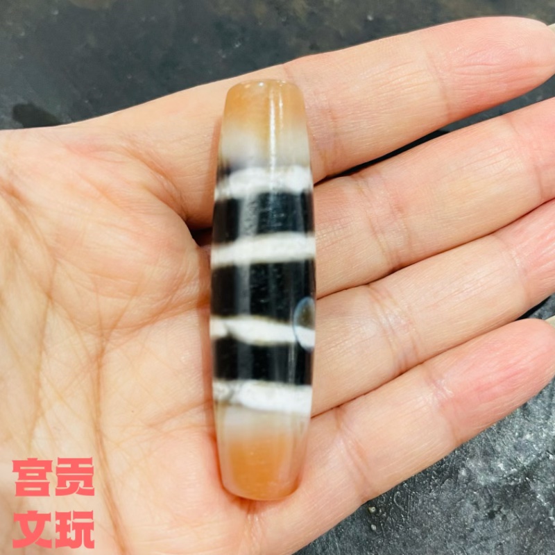宫贡文玩藏传藏式大尺寸七线天珠项链仅一枚