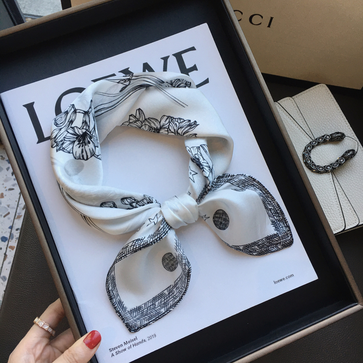 漫画花朵100%桑蚕丝真丝丝巾领巾