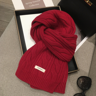 户外披肩两用 高品质澳洲羊毛100%wool围巾女纯色麻花保暖围脖冬季