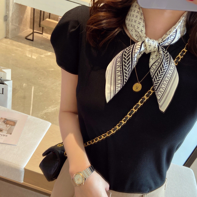 杭州丝绸韩国春秋季麦穗小方巾