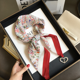 小溜家2025秋季新款异域腰果100%桑蚕丝围巾真丝双绉丝巾百搭方巾