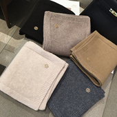 小溜家冬季 设计金属标纯色纯羊毛围巾100%WOOL羊毛披肩保暖围脖