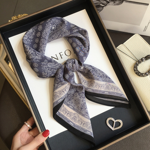 意大利老钱风腰果100%桑蚕丝真丝围巾双绉丝巾春夏季百搭70cm方巾