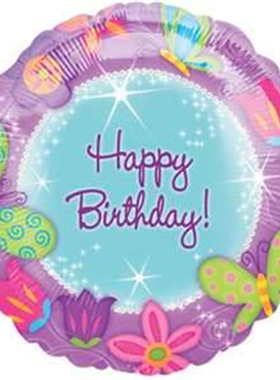 女孩粉紫色蝴蝶划过蒂凡尼高品质彩色铝箔飘空氦气球派对空间装饰