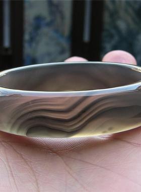 天然巴西原色无优化纹理玛瑙手镯