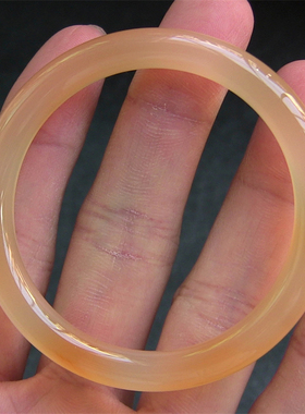 天然巴西玛瑙手镯/复古圆条/香橙色/水润通透玉髓2300