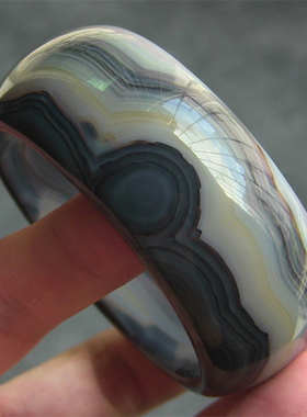 天然巴西玛瑙手镯/特宽加厚/原色无优化/精美水墨画纹理玉髓1714