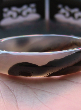 天然巴西原色无优化纹理玛瑙手镯