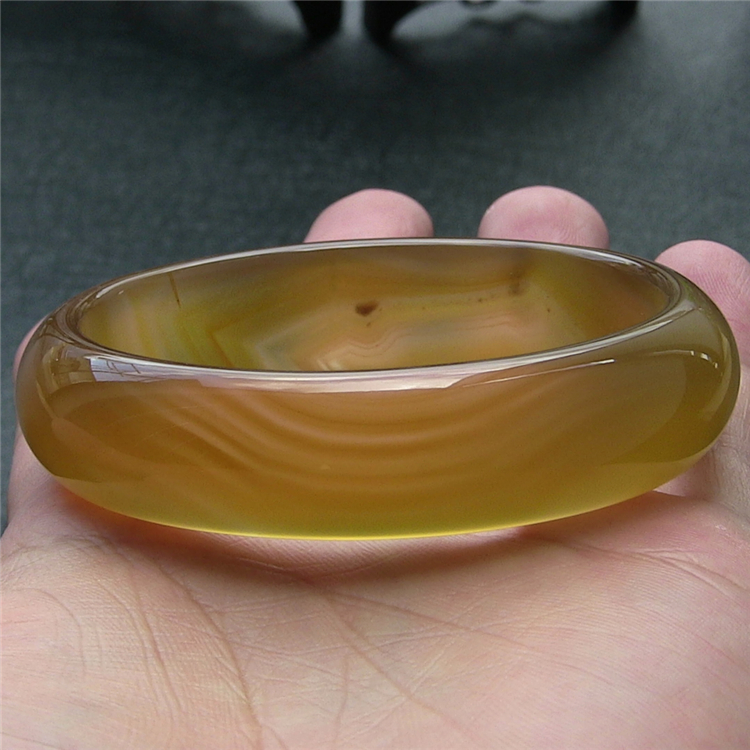 天然巴西玛瑙手镯/加厚不加宽/原色无优化/蜜糖色玉髓/送礼佳品