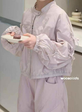 wooso吾束2026夏装新款女童韩版蝴蝶结儿童防晒衣空调服外套33735