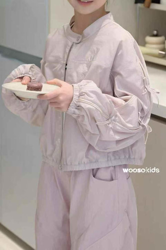 wooso吾束2026夏装新款女童韩版蝴蝶结儿童防晒衣空调服外套33735