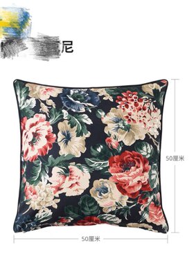 yi家欧式复古大花朵抱枕套