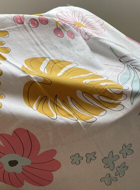 纯棉单人薄款床单小花