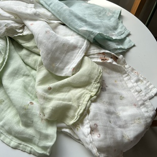 泰国单外mao剩余微瑕疵竹棉muslin包被小盖被浴巾盖毯薄款76*76cm