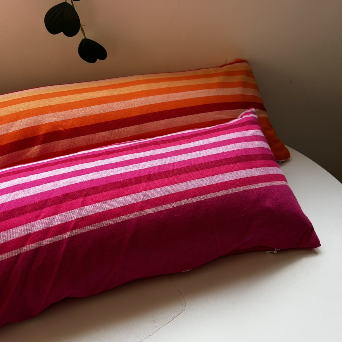 加长枕头 纯棉老粗布填充荞麦壳枕头彩色条纹粗颈椎枕可拆洗