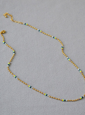 简约文艺锁骨链项链黄铜镀金女