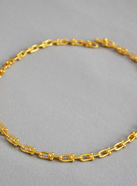 博主同款电镀项链黄铜镀金女