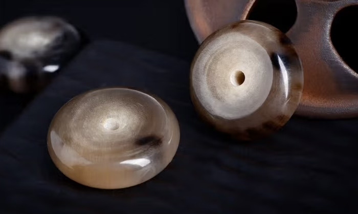 天然牦牛角面包圈平安扣背云吊坠佛珠金刚星月菩提配饰挂件