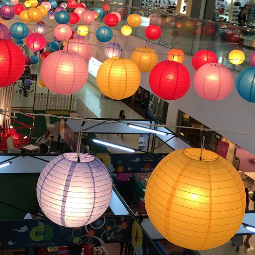 中秋节情人圆形纸灯笼装饰教商场手机珠宝店铺氛围布置用品吊挂件|ruв категории фестиваль товаров/подарок, фонарь - от Buy2taobao.com для оказания профессиональной услуги покупки агента Taobao