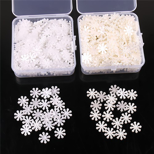 1.5厘米仿珍珠雪花片圣诞树装饰