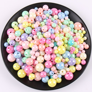 14mm浅色圆珠彩珠马卡龙diy饰品手工串珠编织手链益智穿珠散珠