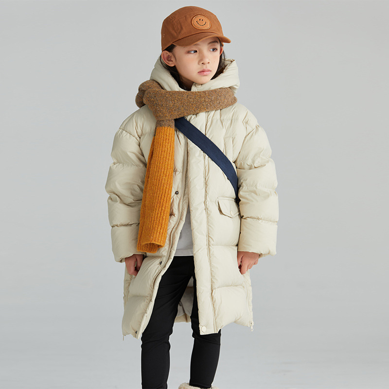 小满鹅儿童羽绒服过膝长款男女童宝宝加厚95鸭绒东北抗寒保暖