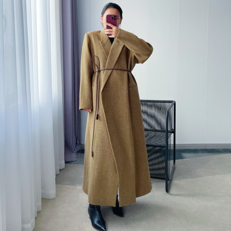 ROE羊毛呢大衣超长款老钱风外套