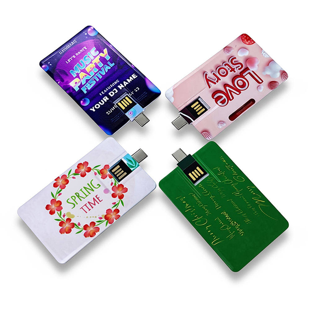 Type-c卡片U盘双接口手机电脑两用大容量名片式企业礼品定制logo