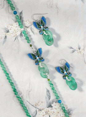 栖石原创中级编绳教程青蝶编绳项链耳环饰品手工编绳首饰