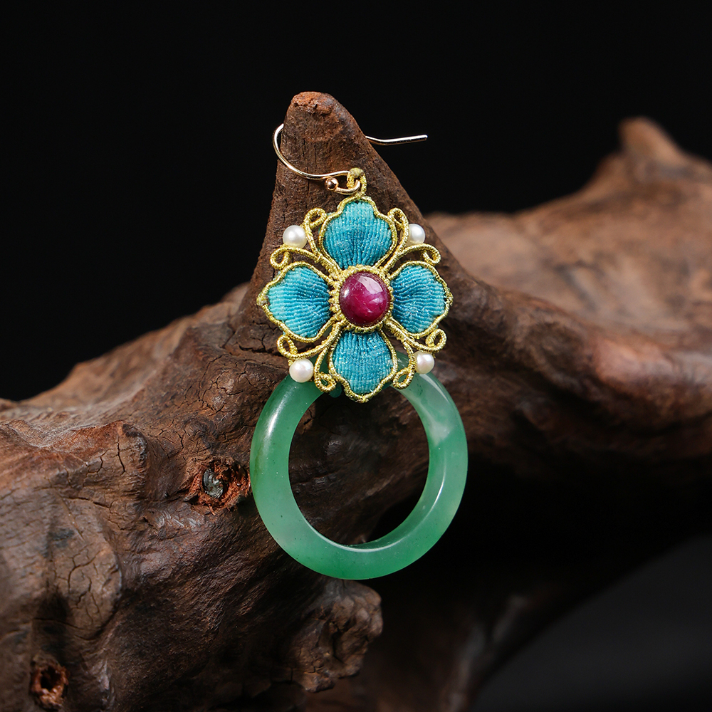 栖石原创初级编绳教程点翠系列绽蕊耳环饰品手工编绳首饰