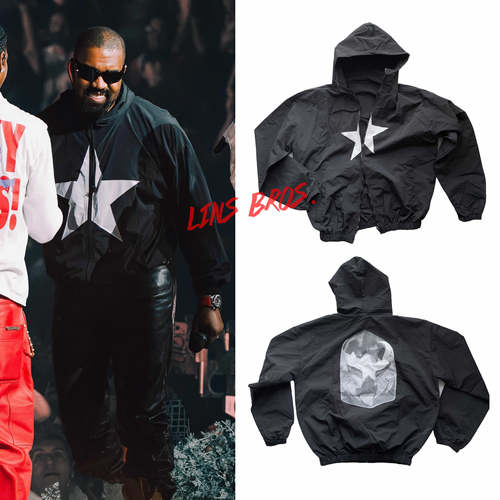 Kanye侃爷Don Toliver洛杉矶同款连帽防风外套冲锋衣美式廓形夹克