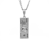 Hustle富兰克林美式 100美金镶钻嘻哈大号项链吊坠不掉色LINSBROS