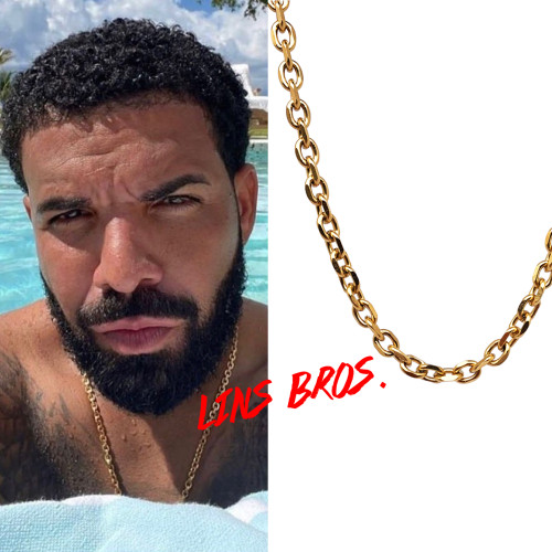 高版本精钢Drake同款项链素链钛钢镀金嘻哈吊坠饰品说唱Rap