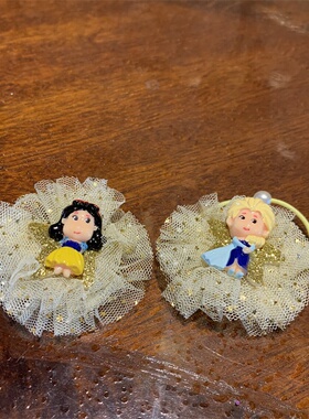黄色公主风蕾丝花朵发饰品