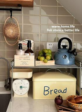 *Fish store*厨房不锈钢置物架烤箱电饭煲微波炉台面收纳架可叠加