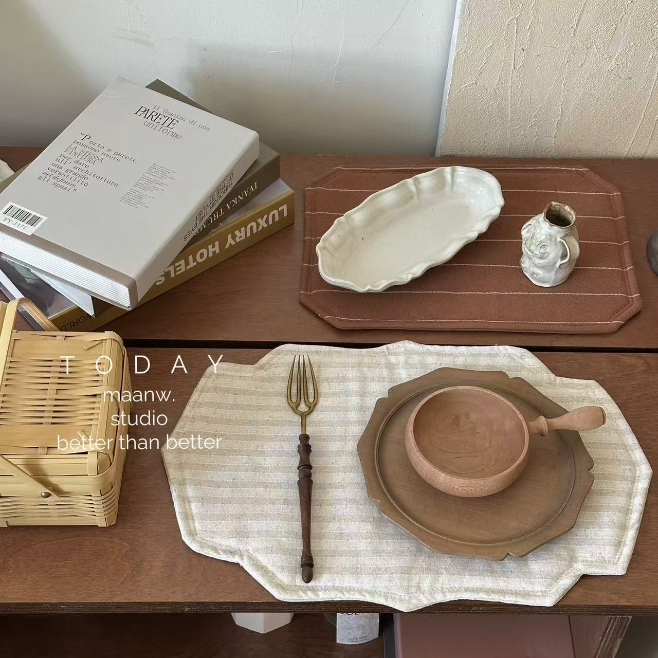 日式棉麻布艺餐垫隔热垫