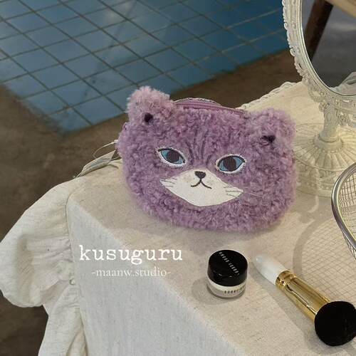 kusuguru卷毛猫咪大脸收纳包