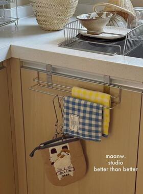 maanw 不锈钢厨房柜门毛巾架多用途壁挂式柜门收纳架整理架