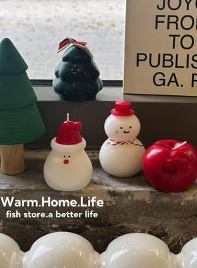 *Fish store*圣诞香薰蜡烛可爱造型苹果圣诞老人节日装扮拍照道具