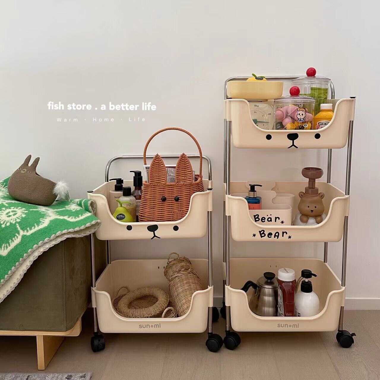 零食架落地家用多层杂物推车