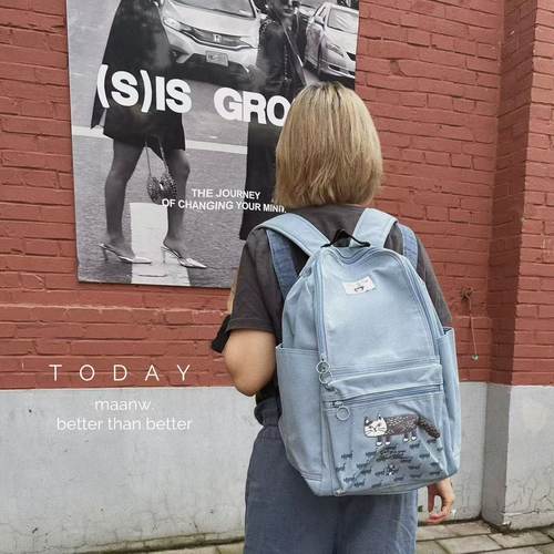 帆布加厚大开口大容量双肩包