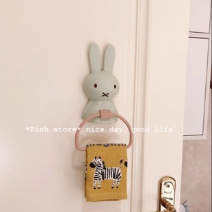 大头兔子毛巾架毛巾挂儿童毛巾擦手巾免打孔 store Fish