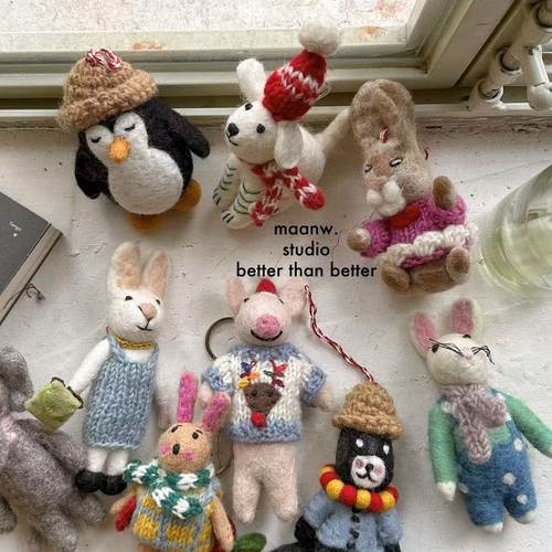 尼泊尔手工制作羊毛毡挂饰钥匙扣