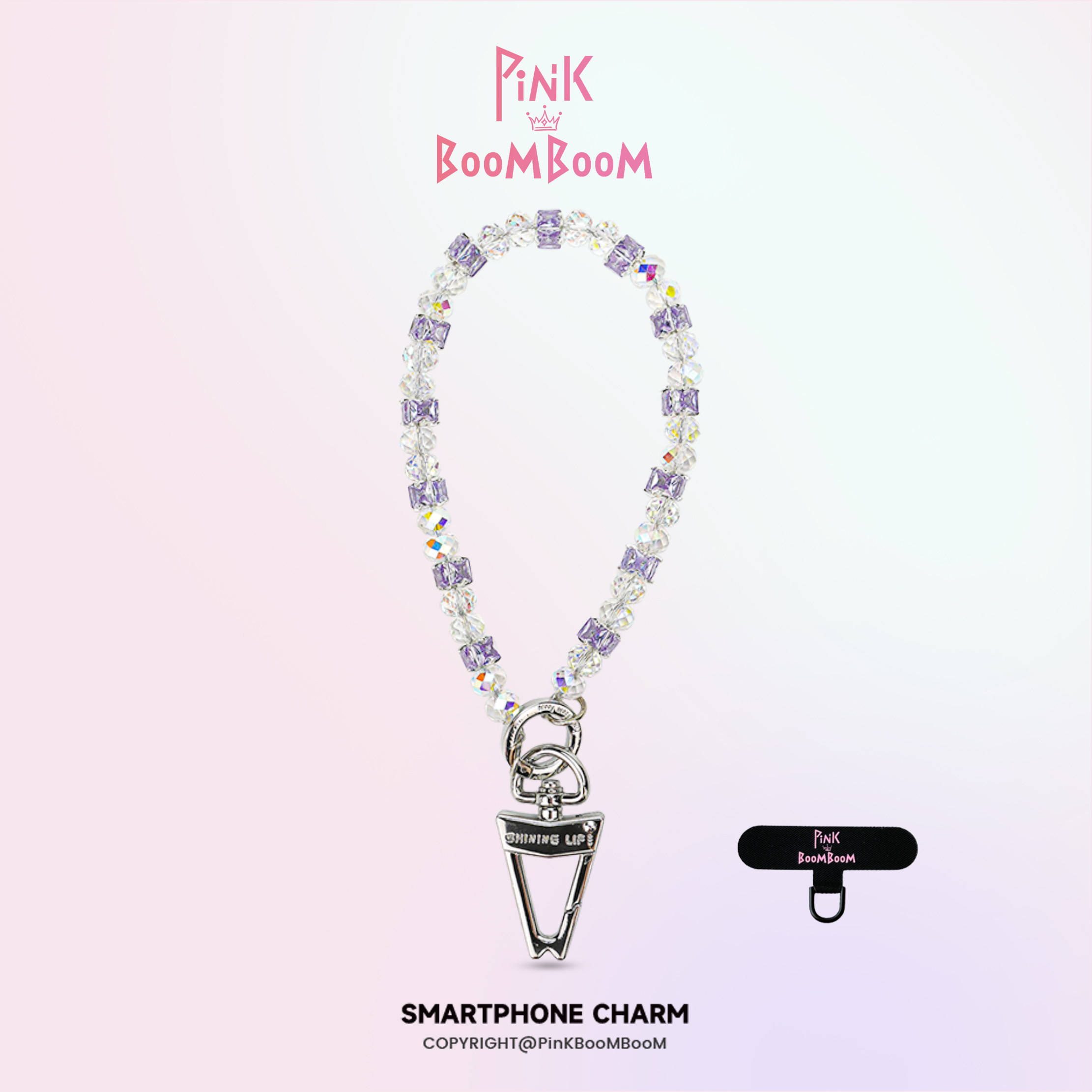PinKBooM华子高端奥地利水晶珠手机挂件手腕挂绳串珠轻奢钥匙挂链