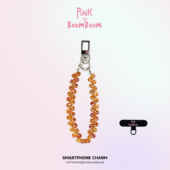 PinKBooM橙色水晶珠手机链挂饰女手机壳挂绳手腕精致钥匙防丢挂链