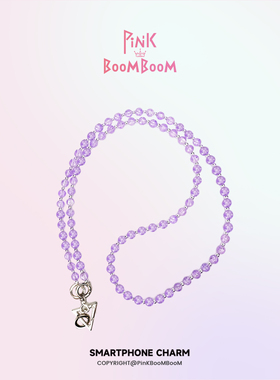 PinKBooM原创超美紫色水晶珠串珠手机链斜挎挂绳防丢侧背链条高端
