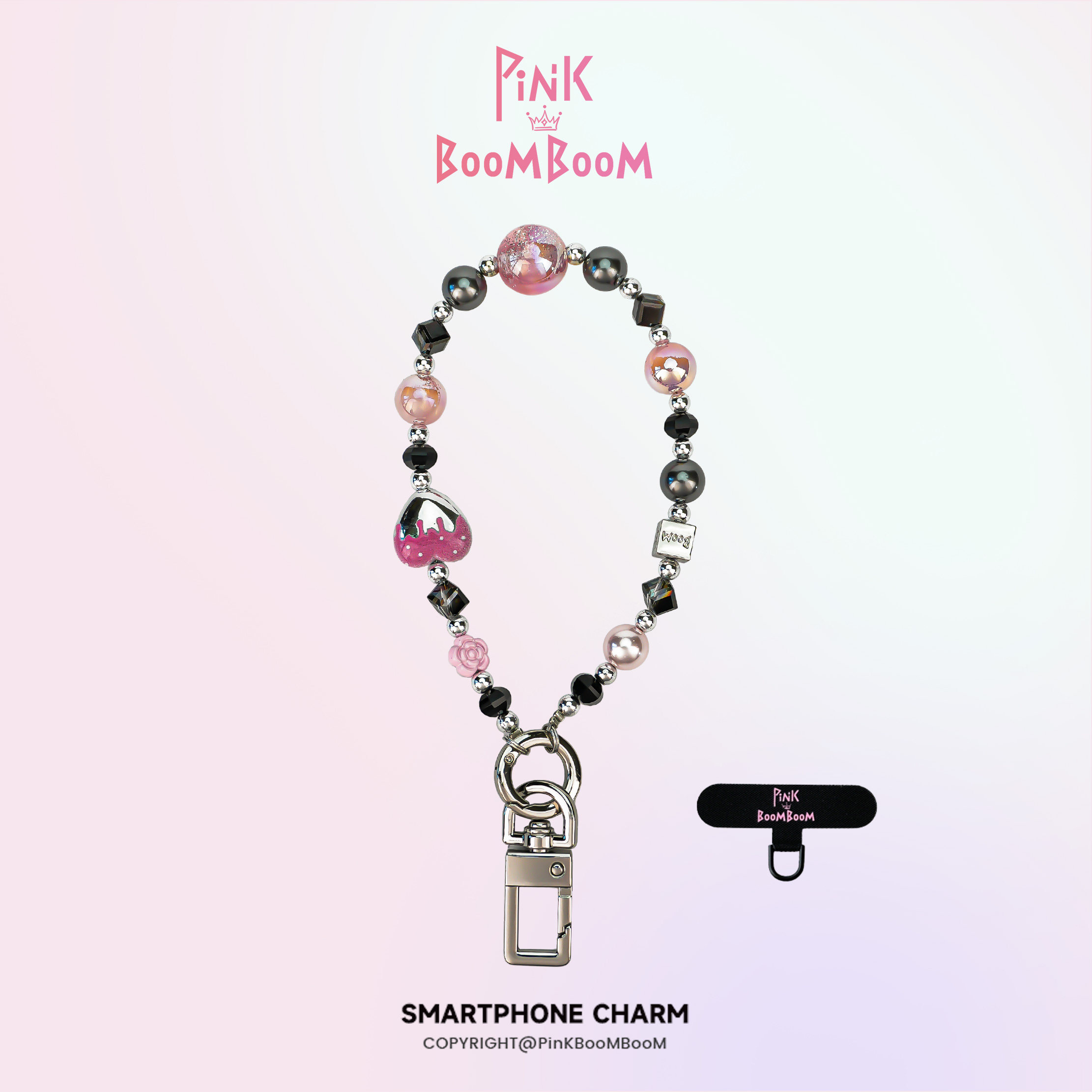 PinKBooM原创黑粉超好看独特手机链精致小众挂绳手机壳链条钥匙扣,3C数码配件,手机挂件/手机链,淘宝优惠券,粉丝福利购,淘宝优惠卷