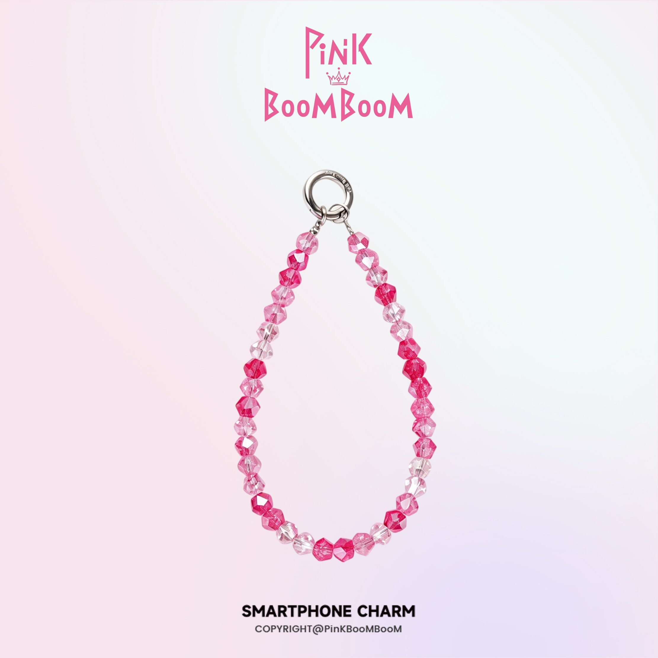 PinKBooM原创甜丝丝系列手机链水晶串珠钥匙扣挂绳手腕链条女时尚