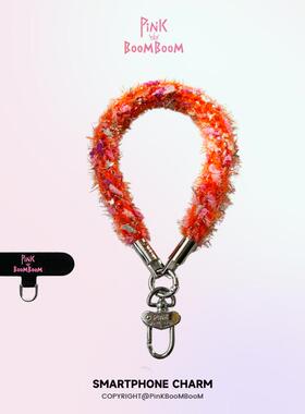 PinKBoom原创秋冬超美轻奢手机挂绳毛绒短款手腕绳钥匙扣相机挂链