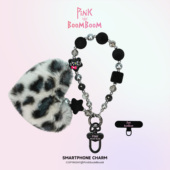 PinKBooM豹纹毛绒球手机挂件珍珠链条挂饰超好看轻奢手腕挂绳女款